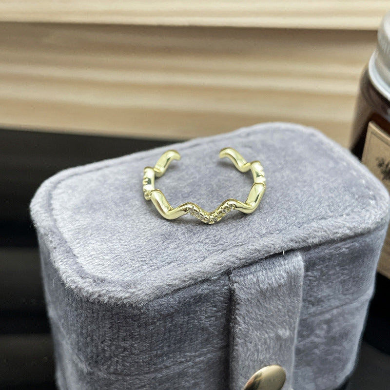 Small French Style Temperament Line Open Female Cold Sweet Rings