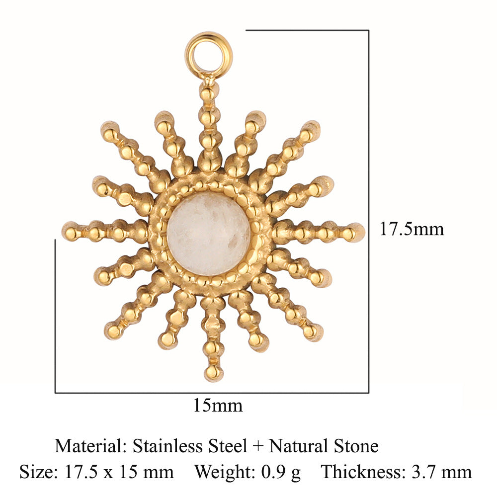 Bohemian Natural Stone Titanium Steel Jewelry Pendants