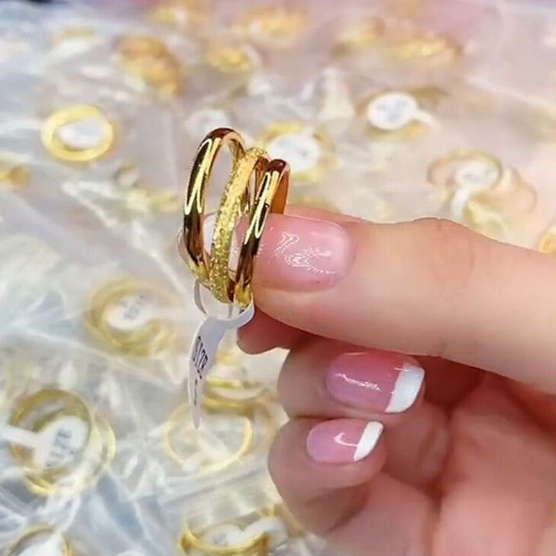 Titanium Steel Temperament Trendy Niche Frosted Alluvial Rings