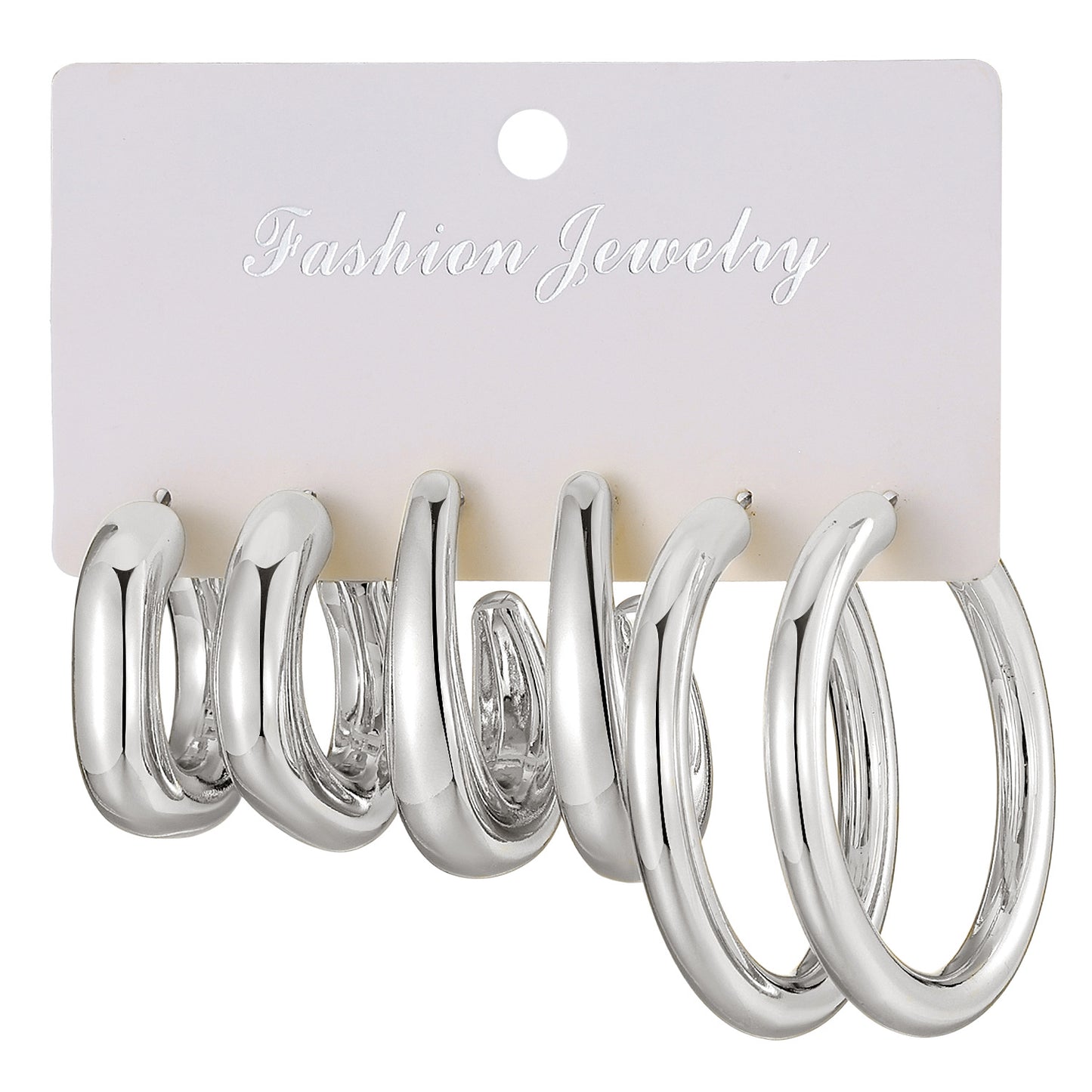 Type Irregular Card Set White Gold Color Earrings