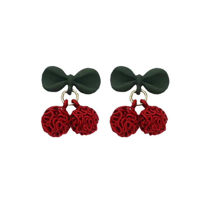 Women's Style Contrast Color Personality Cherry For Earrings