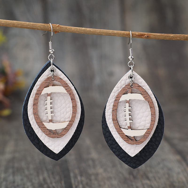 Casual Rugby Sports Vintage Style Retro Earrings