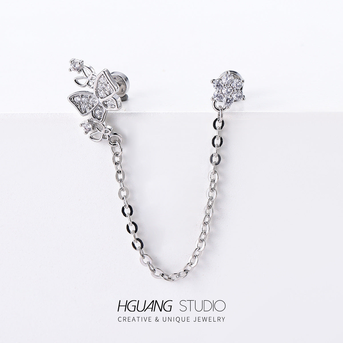Titanium Steel Gold Ear Bone Pairs Earrings