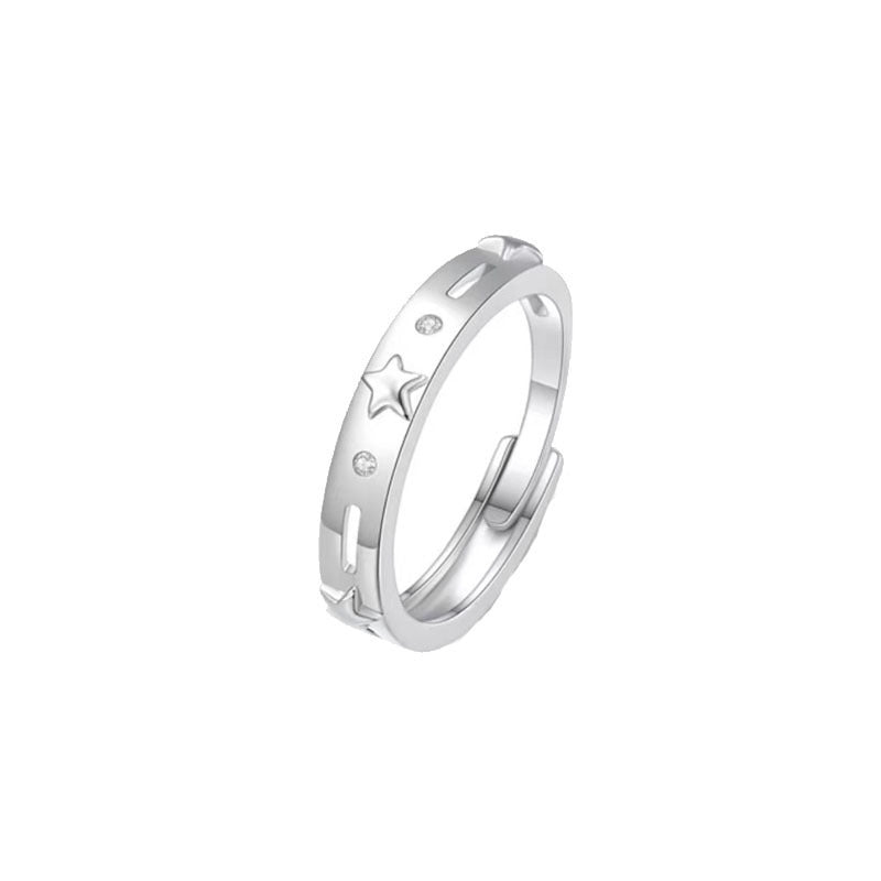 Star River Love Couple Design Pink Valentine's Rings