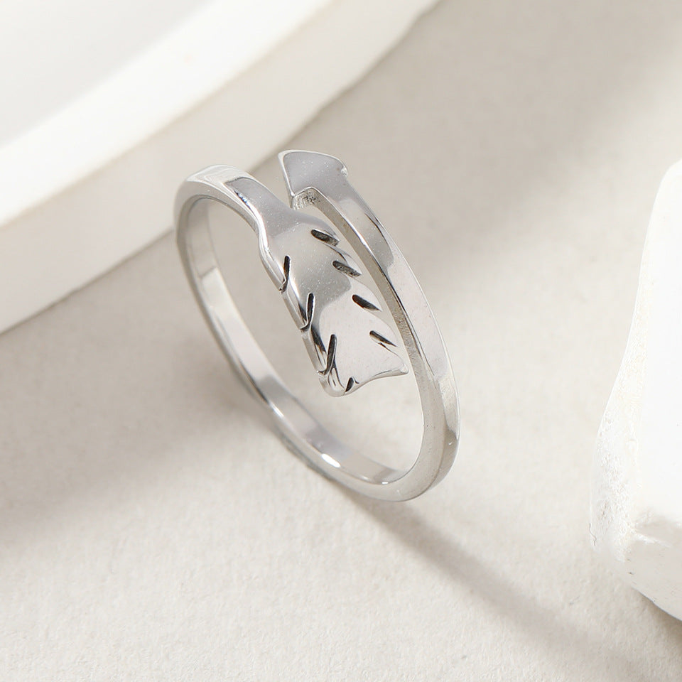 Titanium Steel Female Opening Adjustable Fashion Geometry Rings