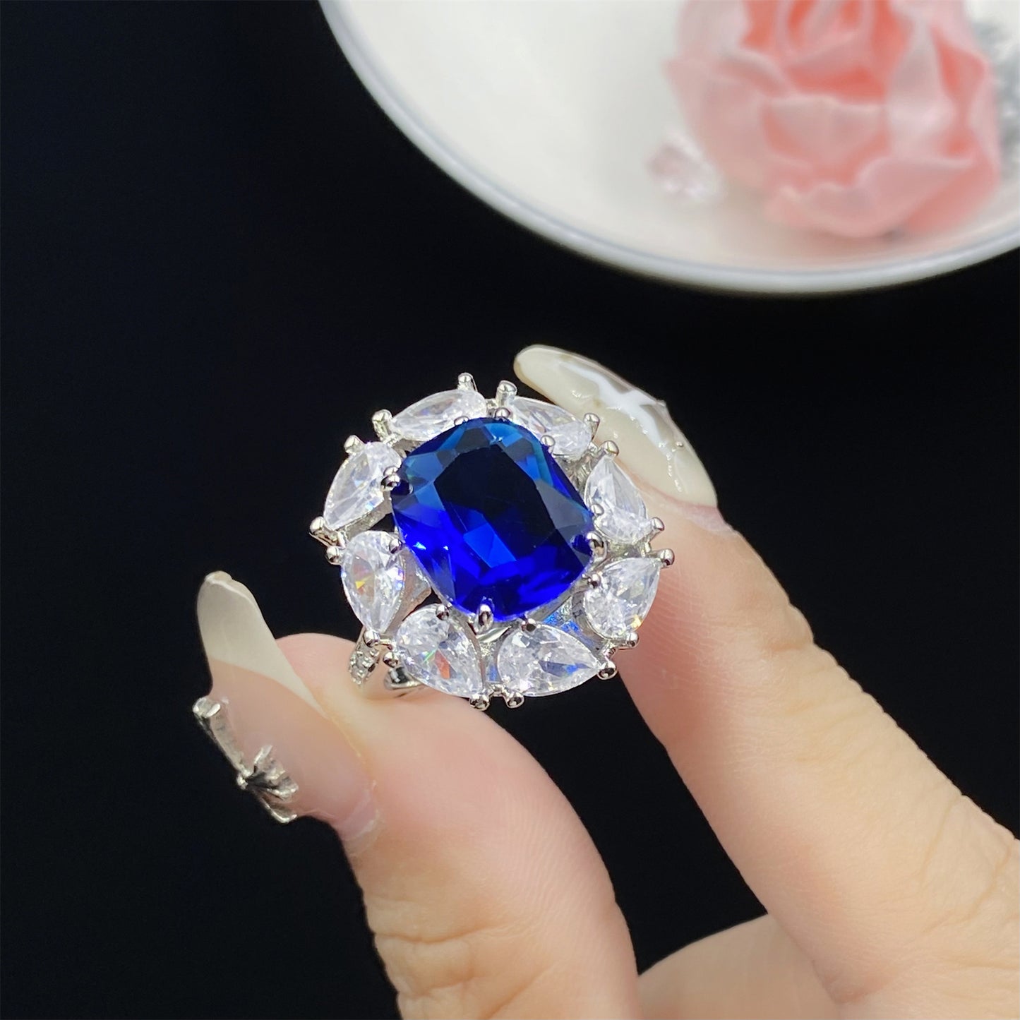 Women's London Sapphire Open Exquisite Stylish Three-piece Pendants