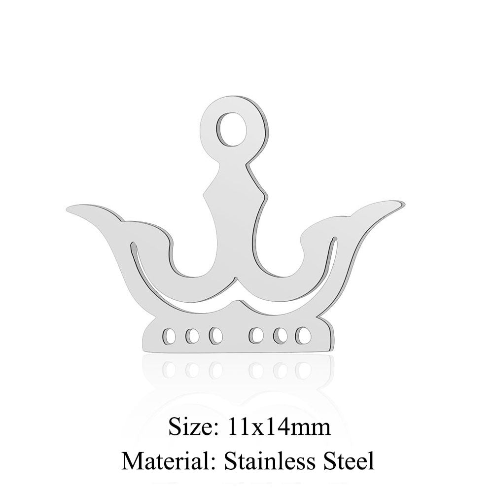 Titanium Steel Hollow Cross Crown Holy Device Pendants