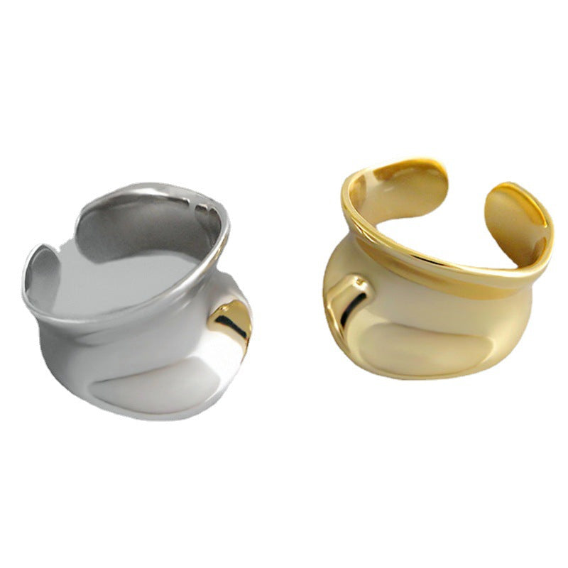 Women's Arc Concave Cold Wind Geometric U-shaped Rings