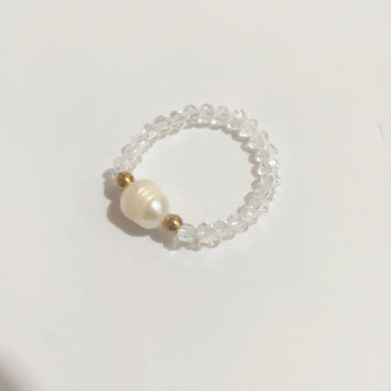 Graceful Personality Pearl Colorful Opal Beaded Rings