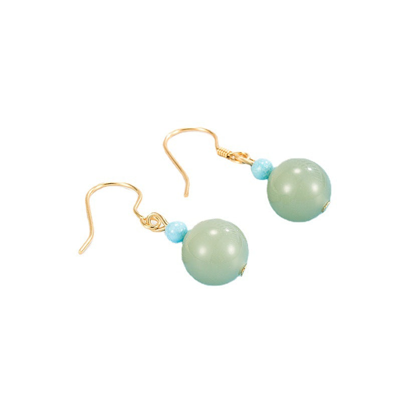 Cheongsam Peach Flower Red Agate Pink Earrings