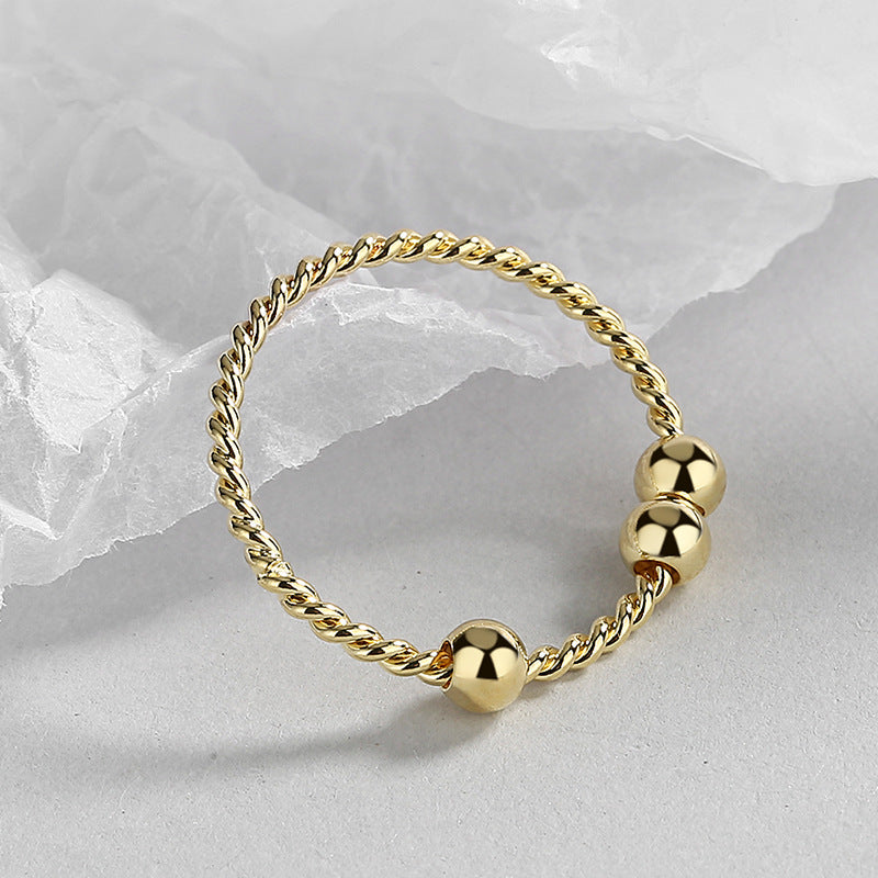 Women's Golden Balls Cold Style Personality Simple Rings