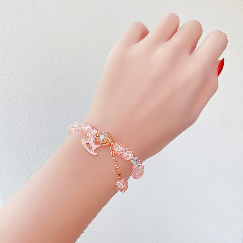 Hand Beading Glass Cute Princess Cartoon Bracelets