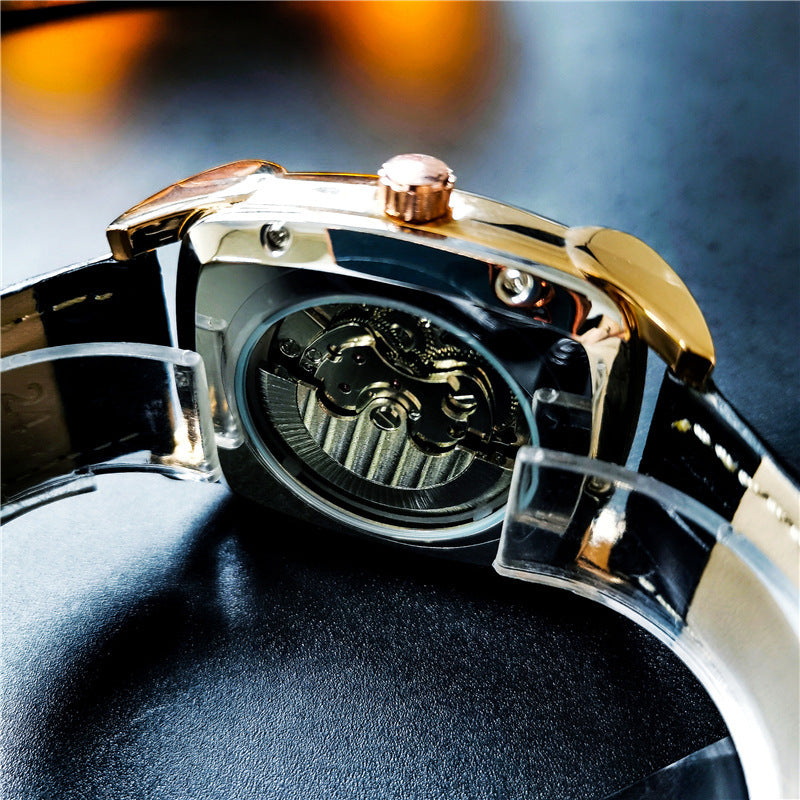 Men's Watch Square Large Dial Hollow Automatic Mechanical Watches