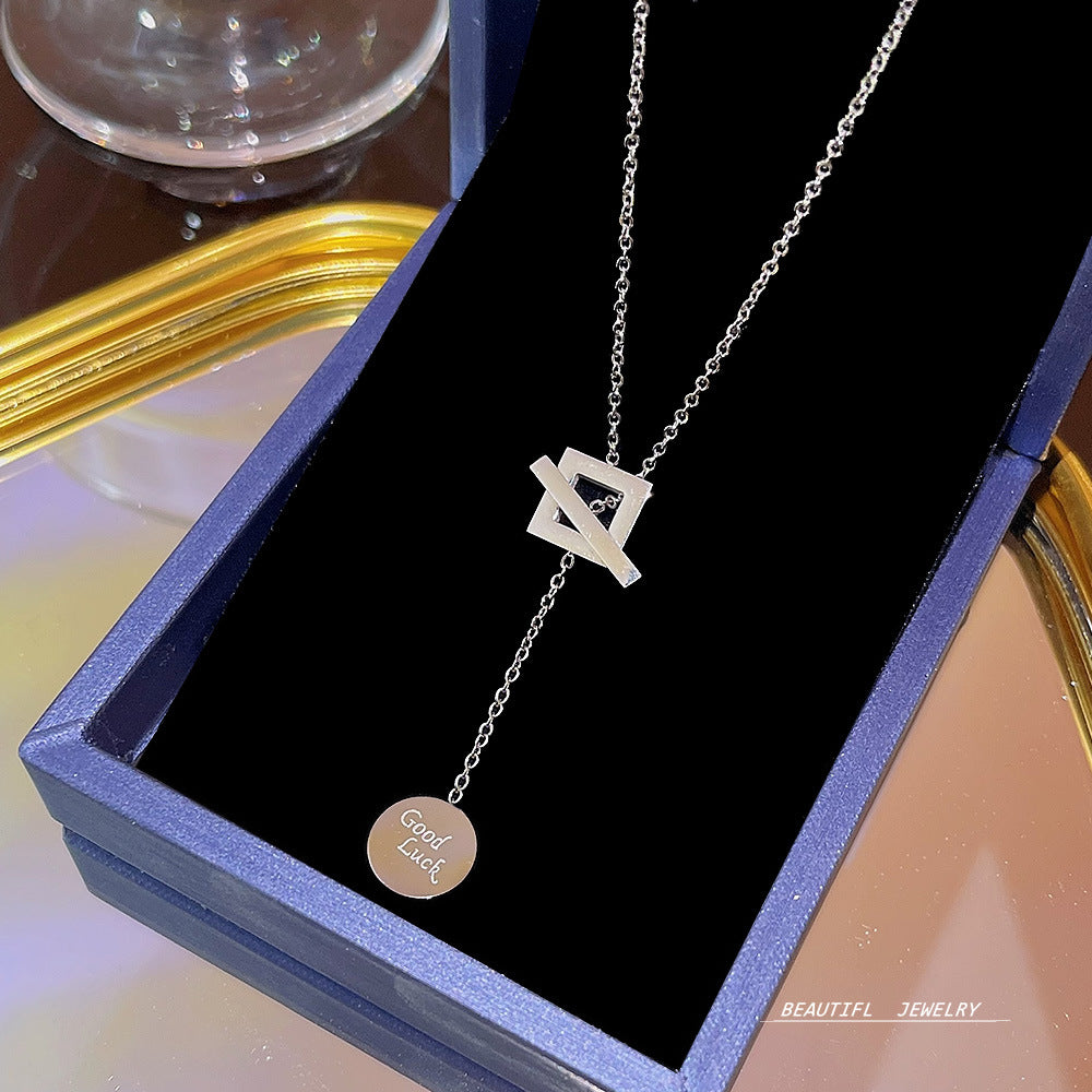 Women's Bow Zircon Clavicle Chain Titanium Steel Necklaces