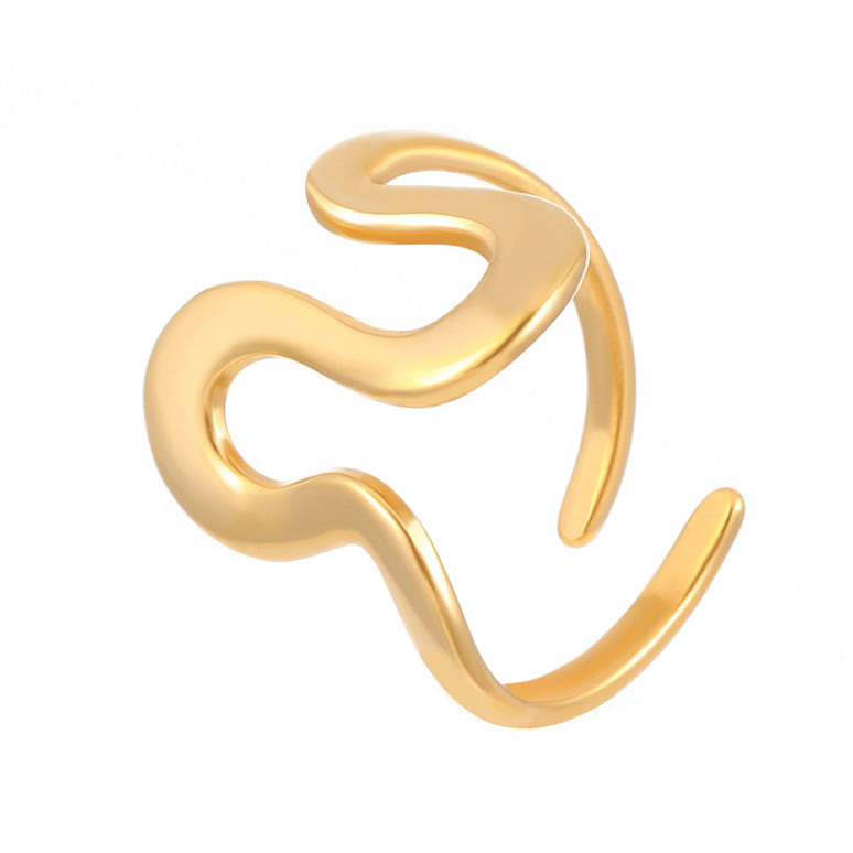 Advanced Exaggerated Stainless Steel Female Flower Rings