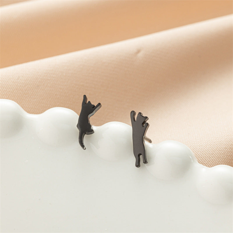 Stainless Steel Cute Simple Cartoon Animal Earrings