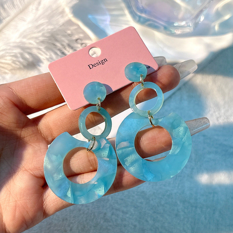 Fashion Design Candy Color Chain Female Dopamine Rings