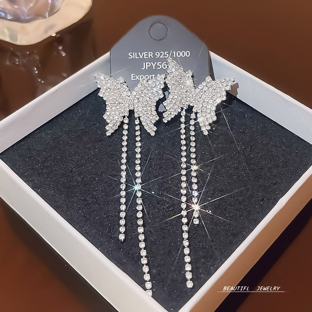 Women's Zircon Tassel High-grade Light Luxury Delicate Earrings