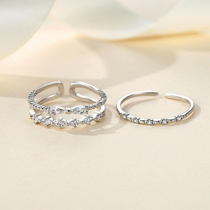 Selection Row Diamond Bow Fashion Slim Rings