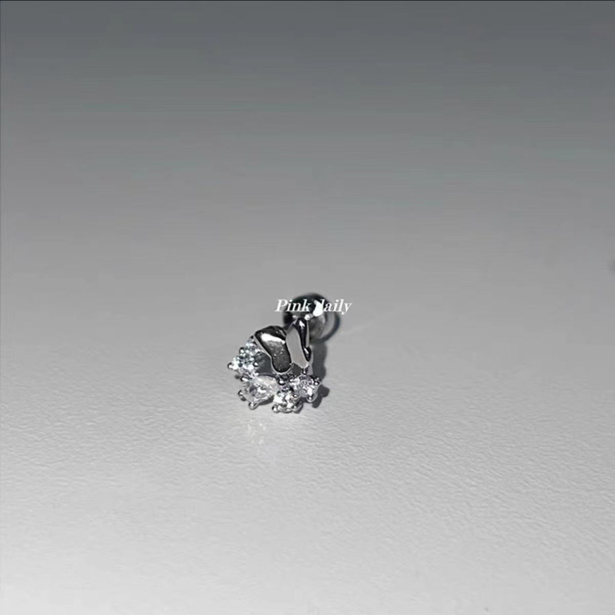 Fully Jeweled Loving Heart Ear Bone Earrings