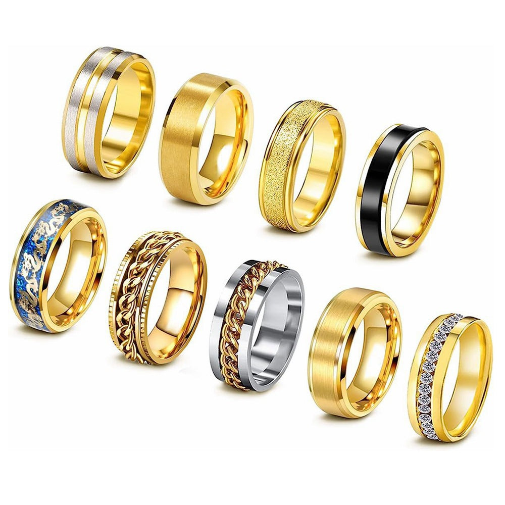 Pieces Suit Rotating Decompression Chain Titanium Rings