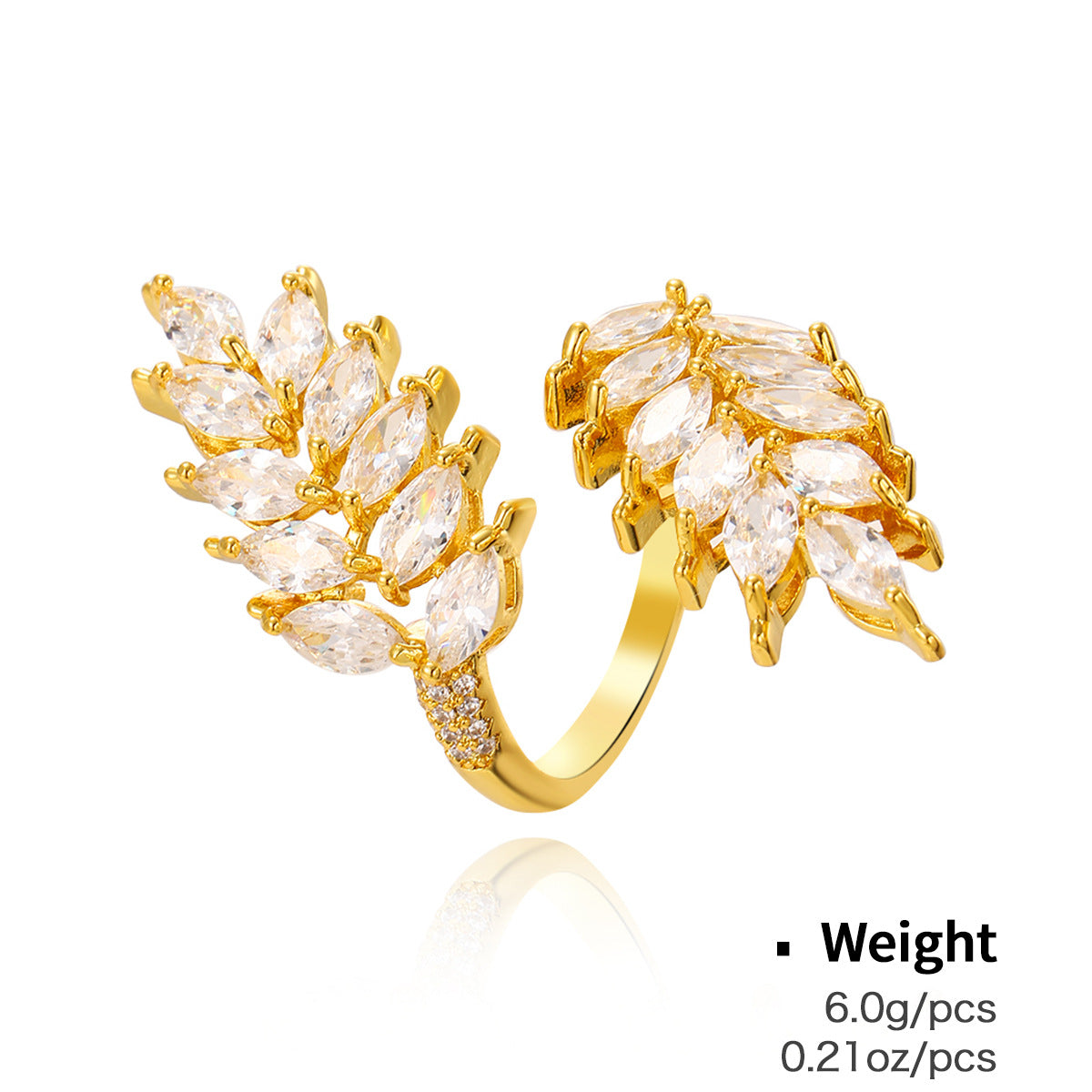 Copper Plated Real Gold Inlaid Zircon Rings