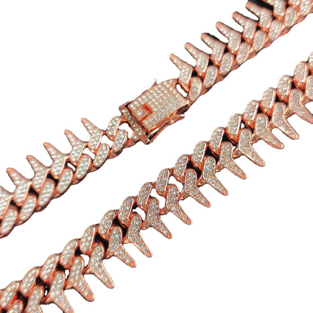 Grotesque Hip Hop Unilateral Jing Thorn Comb Shape Necklaces