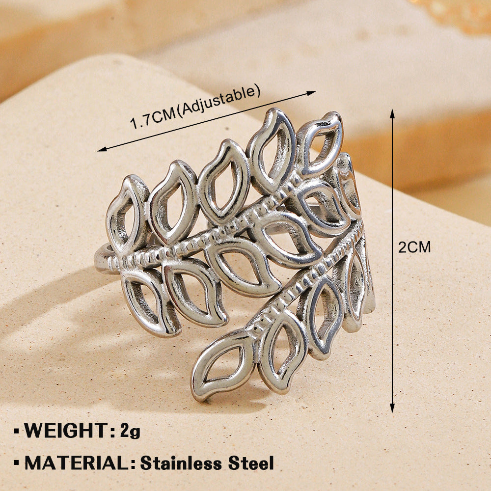 Pattern Heart-shaped Open Female Personality Wide Face Rings