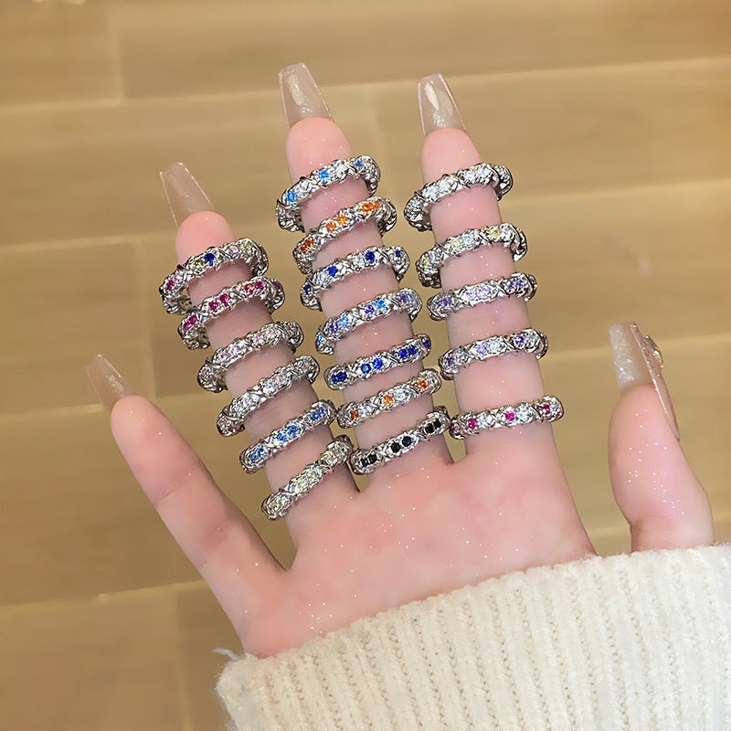 Women's Retro Affordable Luxury Cross Kaleidoscope Colorful Rings