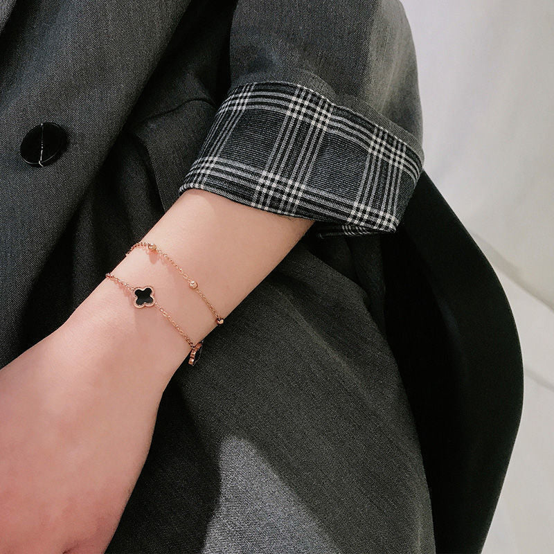 Women's Fashion Chain Titanium Steel Rose Gold Bracelets