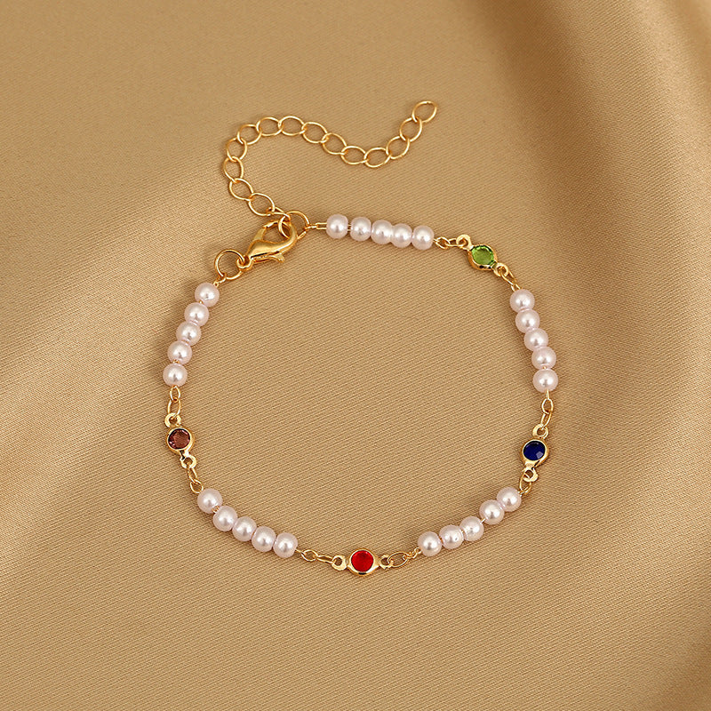 Women's Summer Candy Color Glass Drill Beaded Bracelets