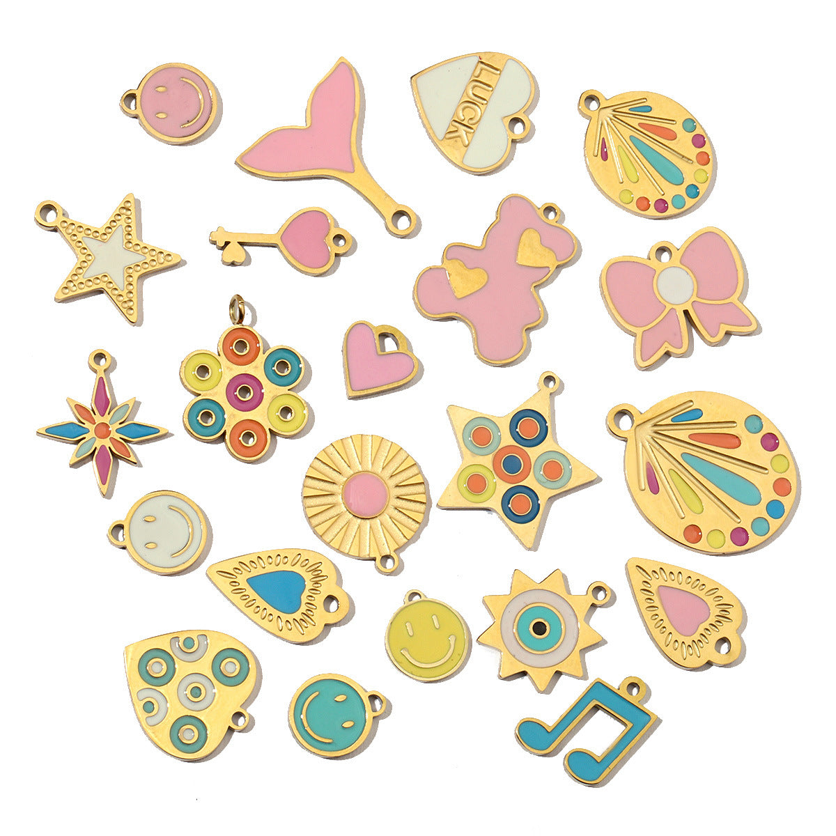 Steel Female Heart Fish Love Color Stainless Pendants