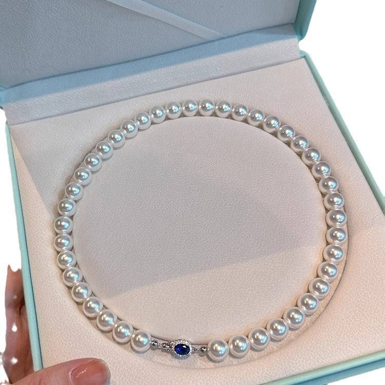Women's Buckle Ni Pearl High-grade Sweater Chain Temperament Entry Necklaces