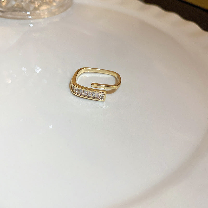 Pearl Zircon Letter Open Special Interest Light Rings