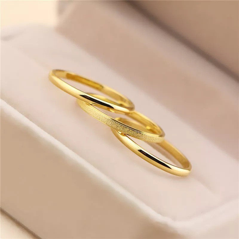 Fashion Titanium Steel Rose Gold Three-piece Rings