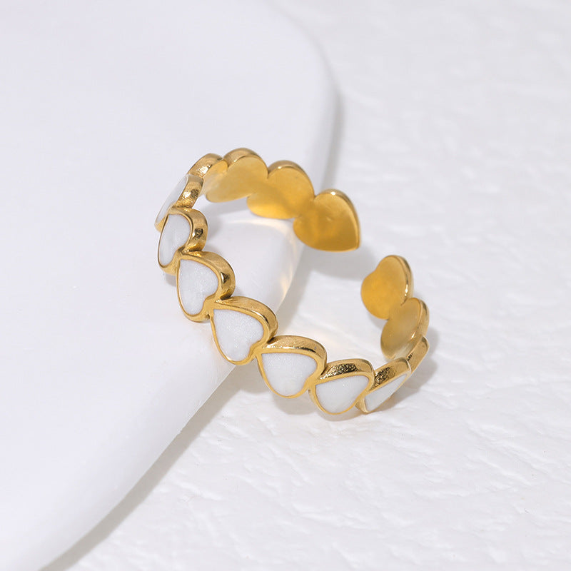 Temperament Love Heart-shaped Titanium Steel Simple Rings