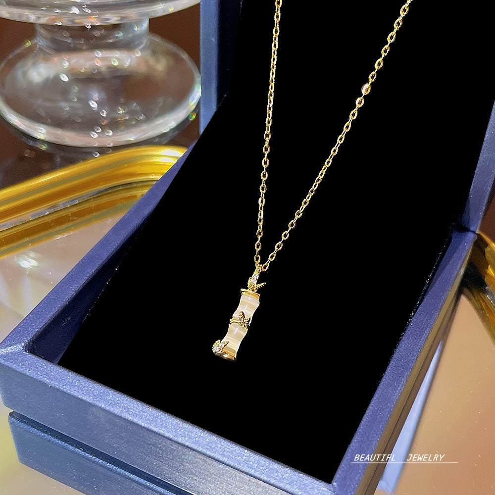 Women's Bow Zircon Clavicle Chain Titanium Steel Necklaces