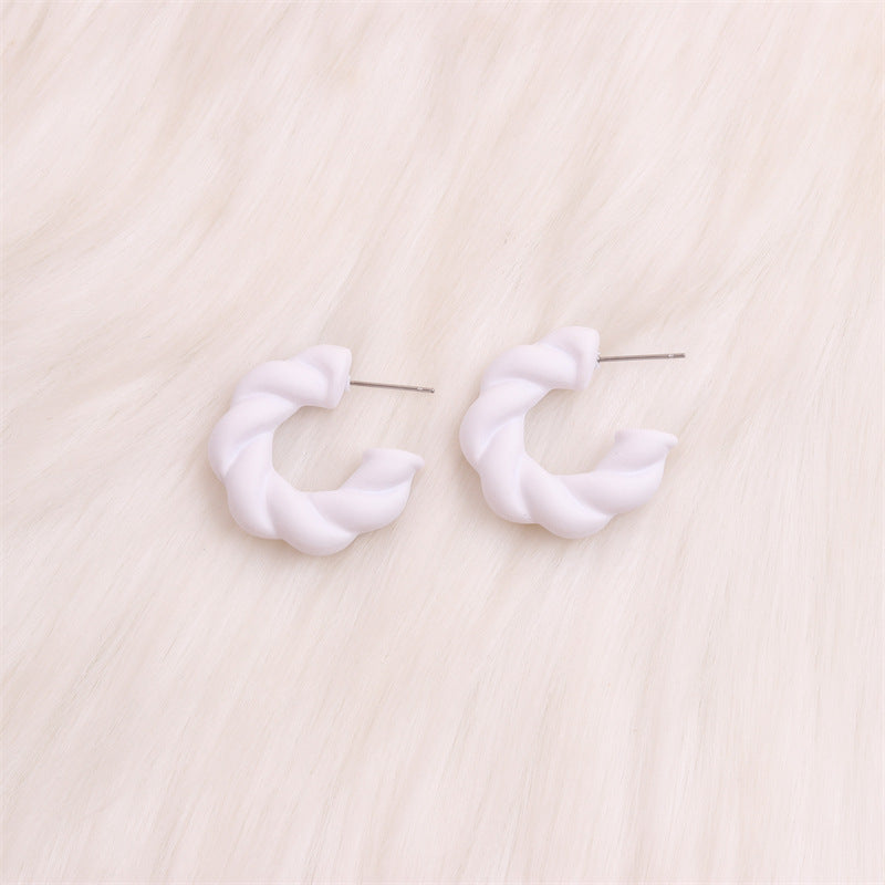 Exaggerated Twist Shaped Simple Acrylic Niche Ear Jewelry Female Earrings