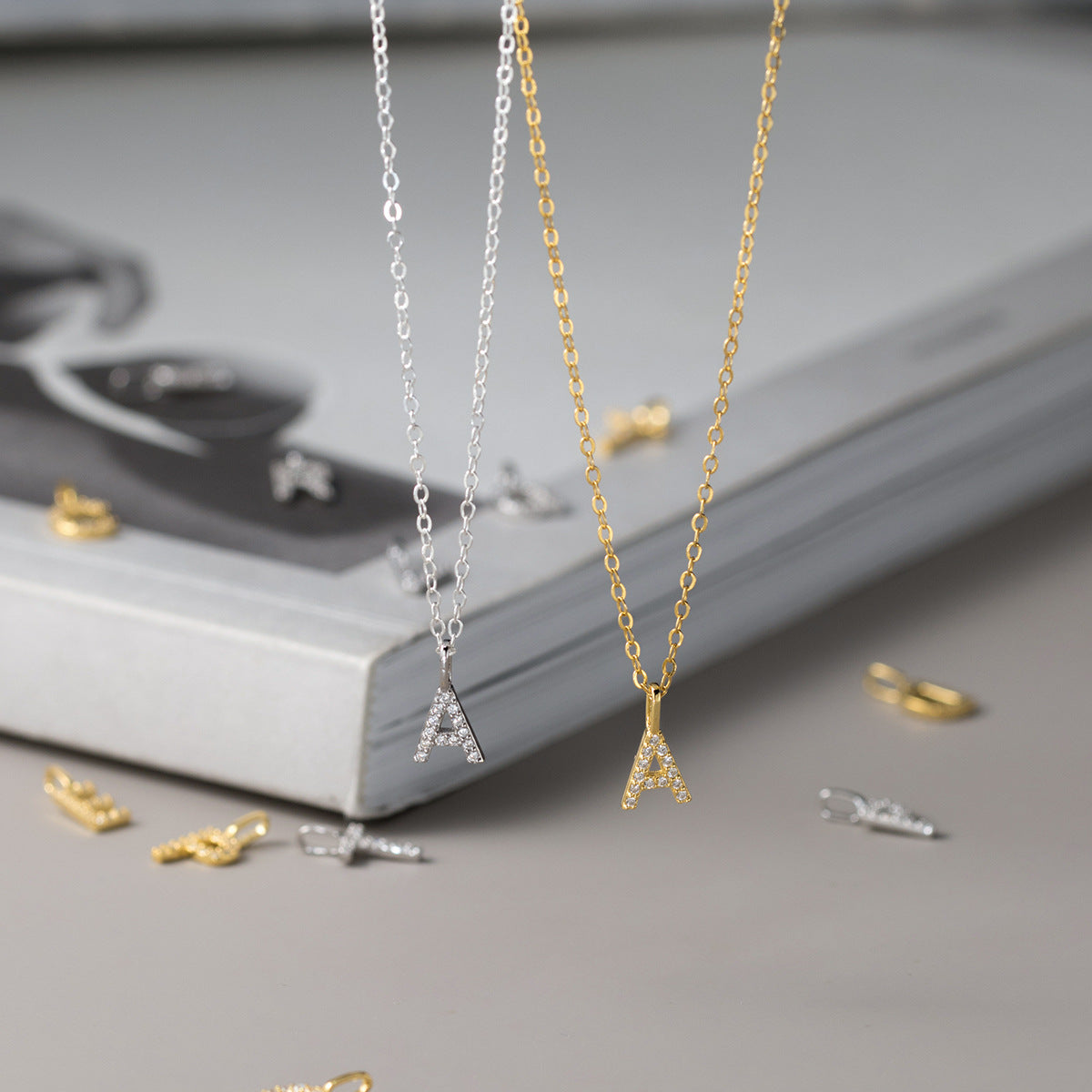 Name English Letter Single Cute Mini Necklaces