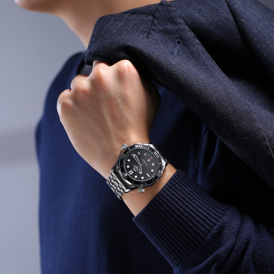 Men's Luminous Steel Strap Gold Watch Mechanical Watches