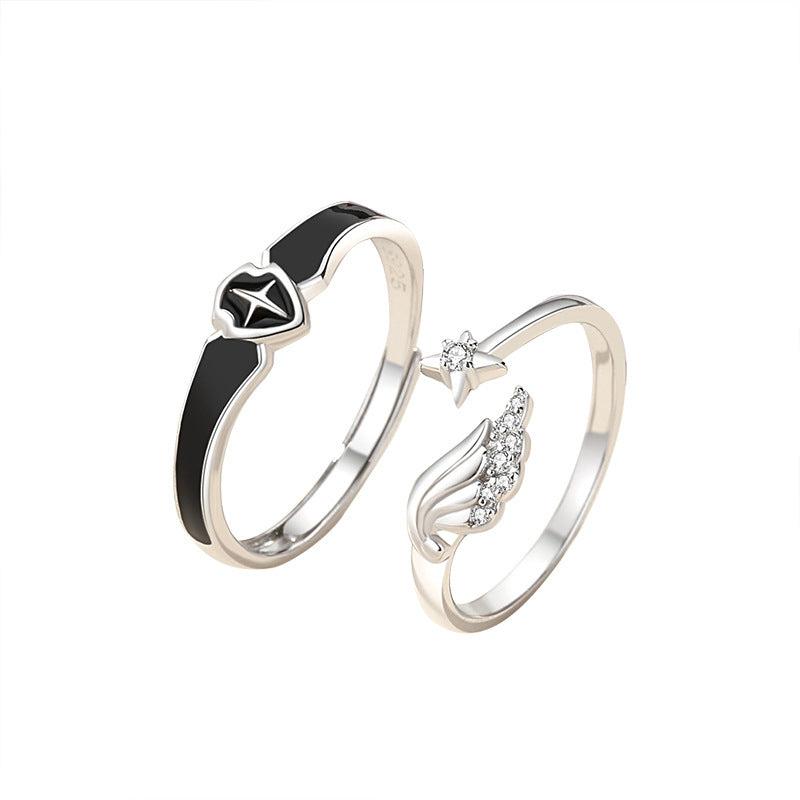 Feather Open Valentine's Day Gift Korean Epoxy Rings