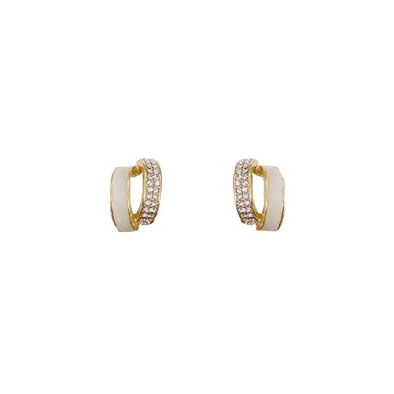 Women's Black Zircon Trendy Special Interest Light Luxury Earrings