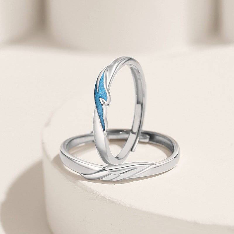 Pair Of Sterling Sier Chinese Valentine's Rings