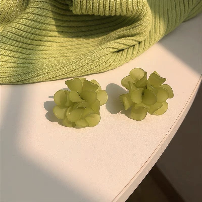Fresh Camellia Simple Sier Super Fairy Earrings