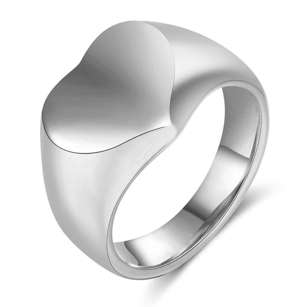 Fashion Stainless Steel Love Heart Casting Rings