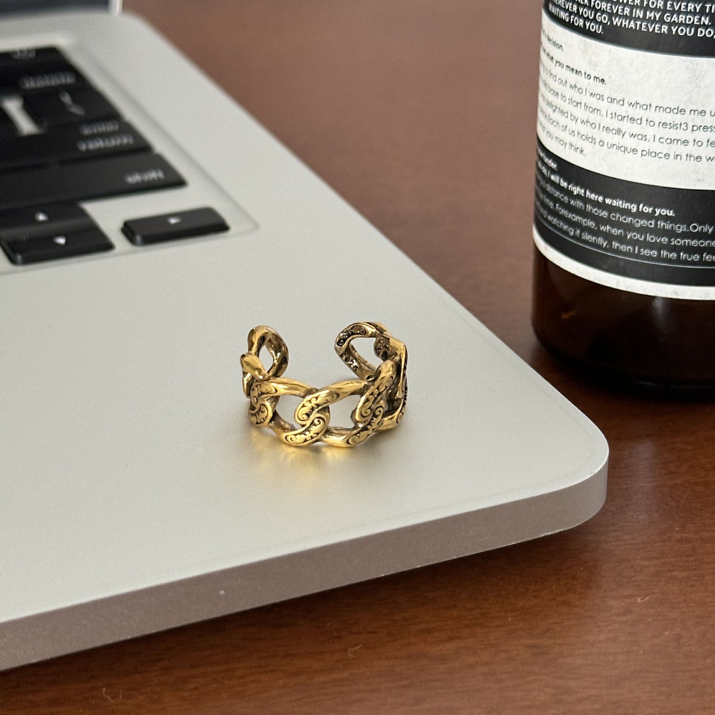 Round Beads Beanie Tassel Lace Hollow Opening Female Niche Rings