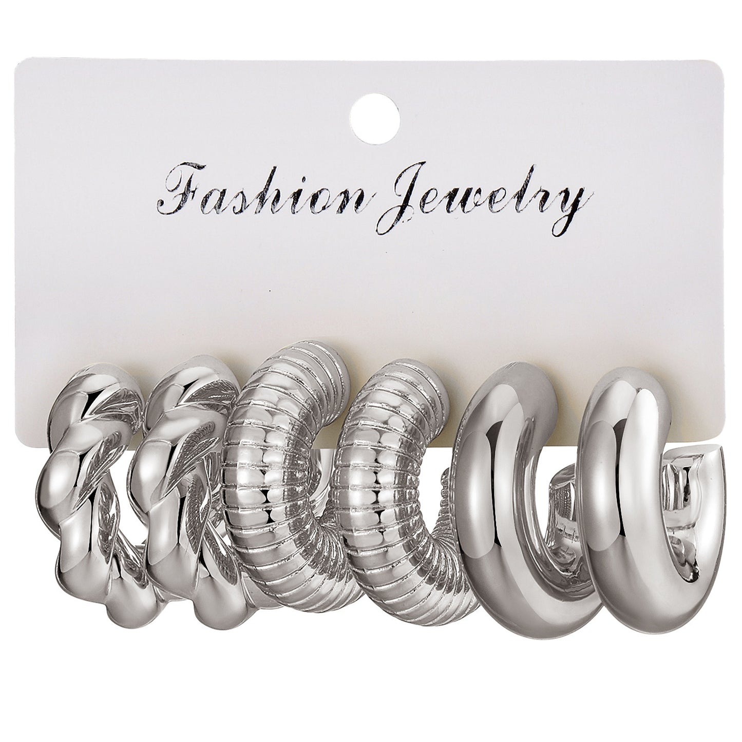 Type Irregular Card Set White Gold Color Earrings