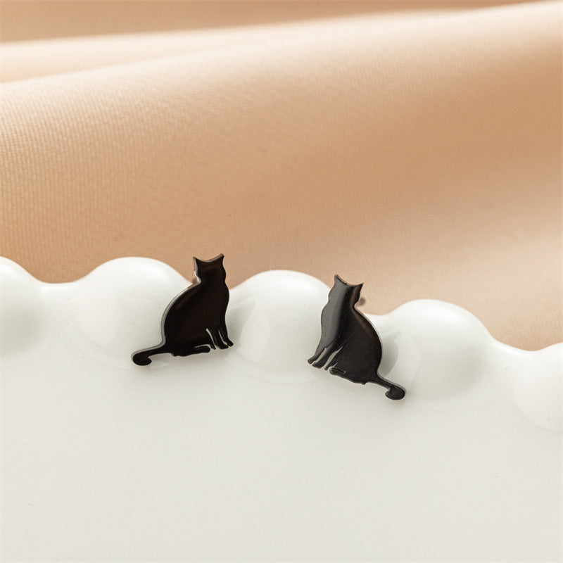 Stainless Steel Cute Simple Cartoon Animal Earrings