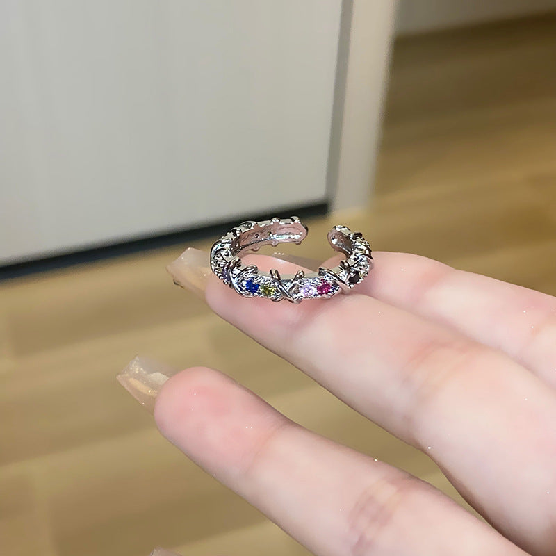 Women's Retro Affordable Luxury Cross Kaleidoscope Colorful Rings