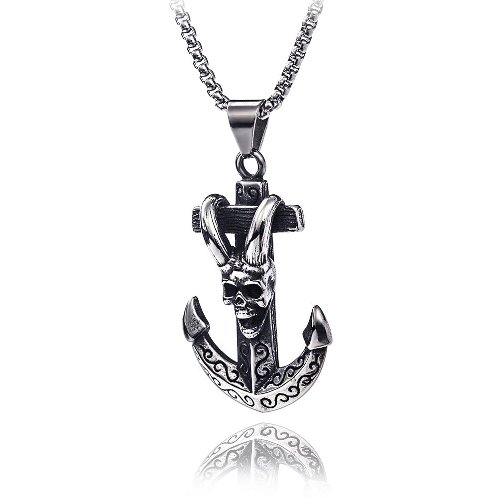 Men's Style Eagle Personality Titanium Steel Retro Necklaces